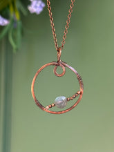 Load image into Gallery viewer, Labradorite Circle Pendant in Copper 