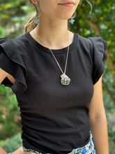 Load image into Gallery viewer, Silver and Labradorite Pumpkin Pendant