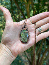 Load image into Gallery viewer, Labradorite and Copper Large Statement Pendant