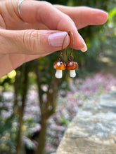 Load image into Gallery viewer, Glass Mushroom Earrings