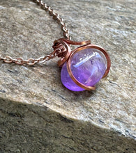 Load image into Gallery viewer, Amethyst sphere pendant