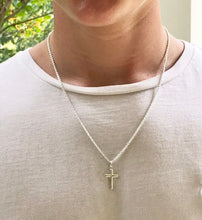 Load image into Gallery viewer, Sterling Silver Men's Cross Necklace
