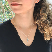 Load image into Gallery viewer, Silver Swirl Cross Necklace