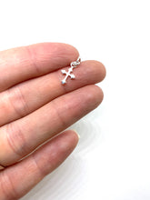 Load image into Gallery viewer, Tiny Sterling Cross Necklace