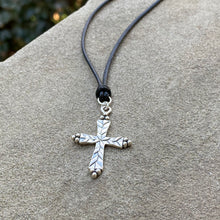 Load image into Gallery viewer, Etched Silver Cross Necklace
