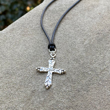 Load image into Gallery viewer, Etched Silver Cross Necklace