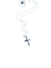 Load image into Gallery viewer, Silver Swirl Cross Necklace