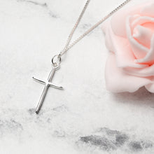 Load image into Gallery viewer, Woman's Silver Cross Necklace