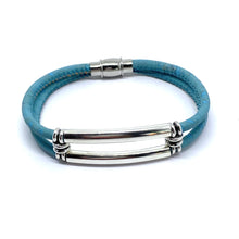 Load image into Gallery viewer, Slim Silver Cork Bracelet
