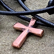 Load image into Gallery viewer, Mens Cross & Leather Necklace
