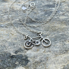 Load image into Gallery viewer, Silver Bicycle Necklace