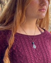 Load image into Gallery viewer, Blue Recycled Glass Filigree Necklace - Rocky Mountains
