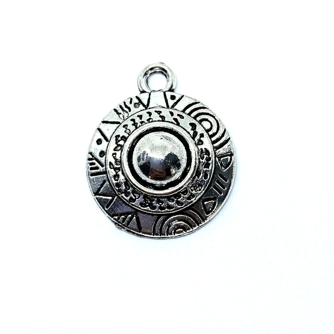 Antique silver round pendant