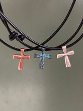 Load image into Gallery viewer, Mens Cross & Leather Necklace