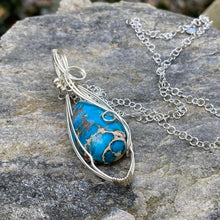 Load image into Gallery viewer, Ocean Agate Silver Stone Pendant