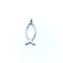 Load image into Gallery viewer, White Gold Ichthus Fish Pendant

