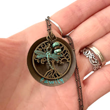 Load image into Gallery viewer, Family Tree Dragonfly Necklace