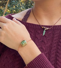 Load image into Gallery viewer, Green Tile and Copper Cuff Bracelet - Arches