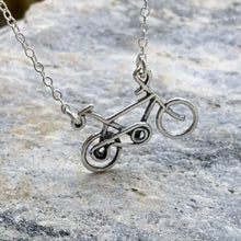 Load image into Gallery viewer, Silver Bicycle Necklace