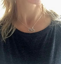 Load image into Gallery viewer, Silver Bicycle Necklace
