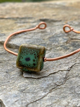 Load image into Gallery viewer, Green Tile and Copper Cuff Bracelet - Arches