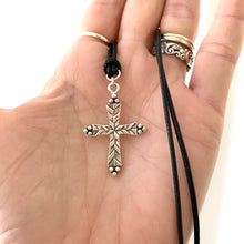 Load image into Gallery viewer, Etched Silver Cross Necklace