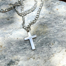 Load image into Gallery viewer, Small Stainless Steel Cross Necklace