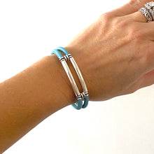 Load image into Gallery viewer, Slim Silver Cork Bracelet
