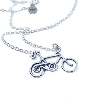 Load image into Gallery viewer, Silver Bicycle Necklace