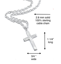 Load image into Gallery viewer, Classic Sterling Men's Cross Necklace