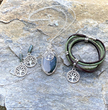 Load image into Gallery viewer, Tree of Life Moss Agate Earrings - Sequoia