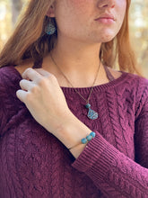 Load image into Gallery viewer, Recycled Blue Glass and Bronze Bracelet - Rocky Mountains