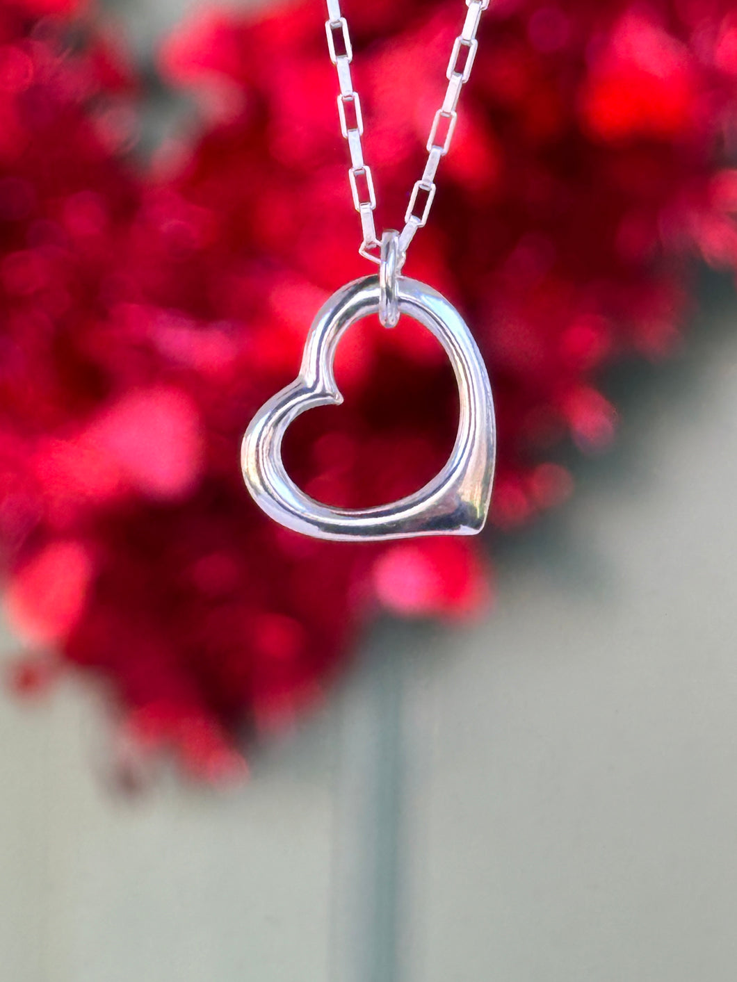 Sterling Silver Floating Heart Necklace