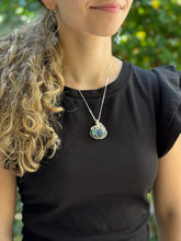 Load image into Gallery viewer, Silver and Labradorite Pumpkin Pendant
