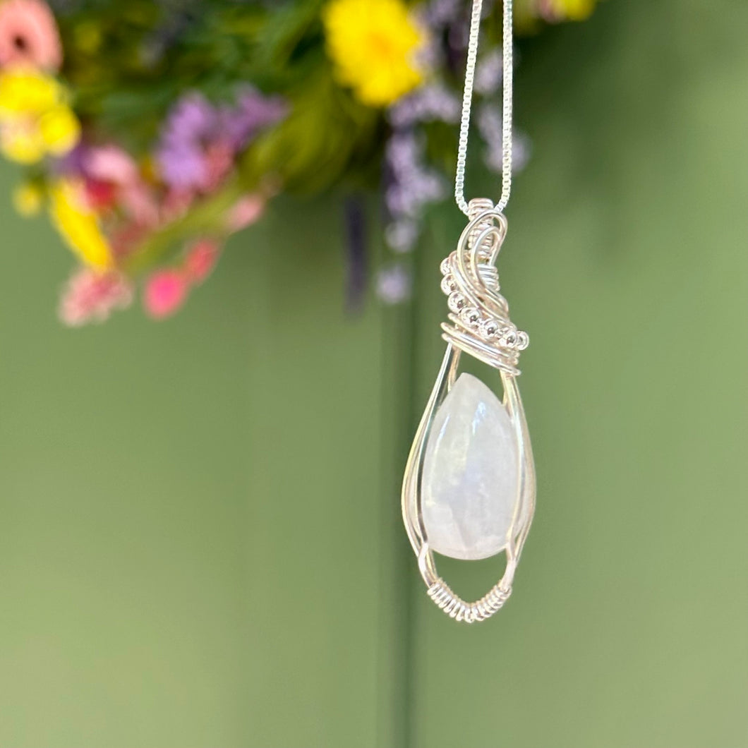 Moonstone and Silver Pendant