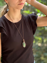 Load image into Gallery viewer, Labradorite ￼and Copper Large Statement Pendant
