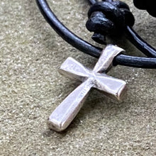 Load image into Gallery viewer, Mens Cross &amp; Leather Necklace
