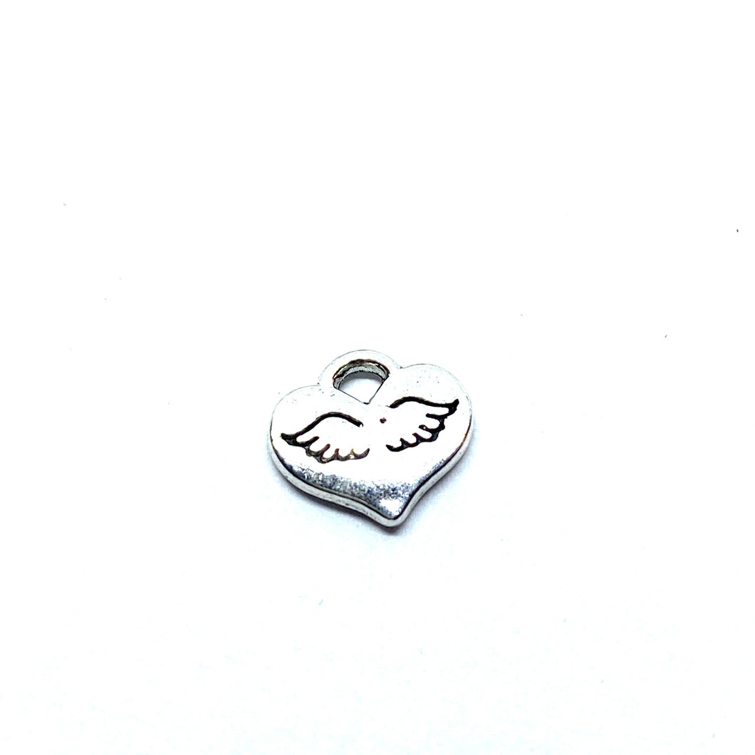Mini Heart with Stamped Angel Wings
