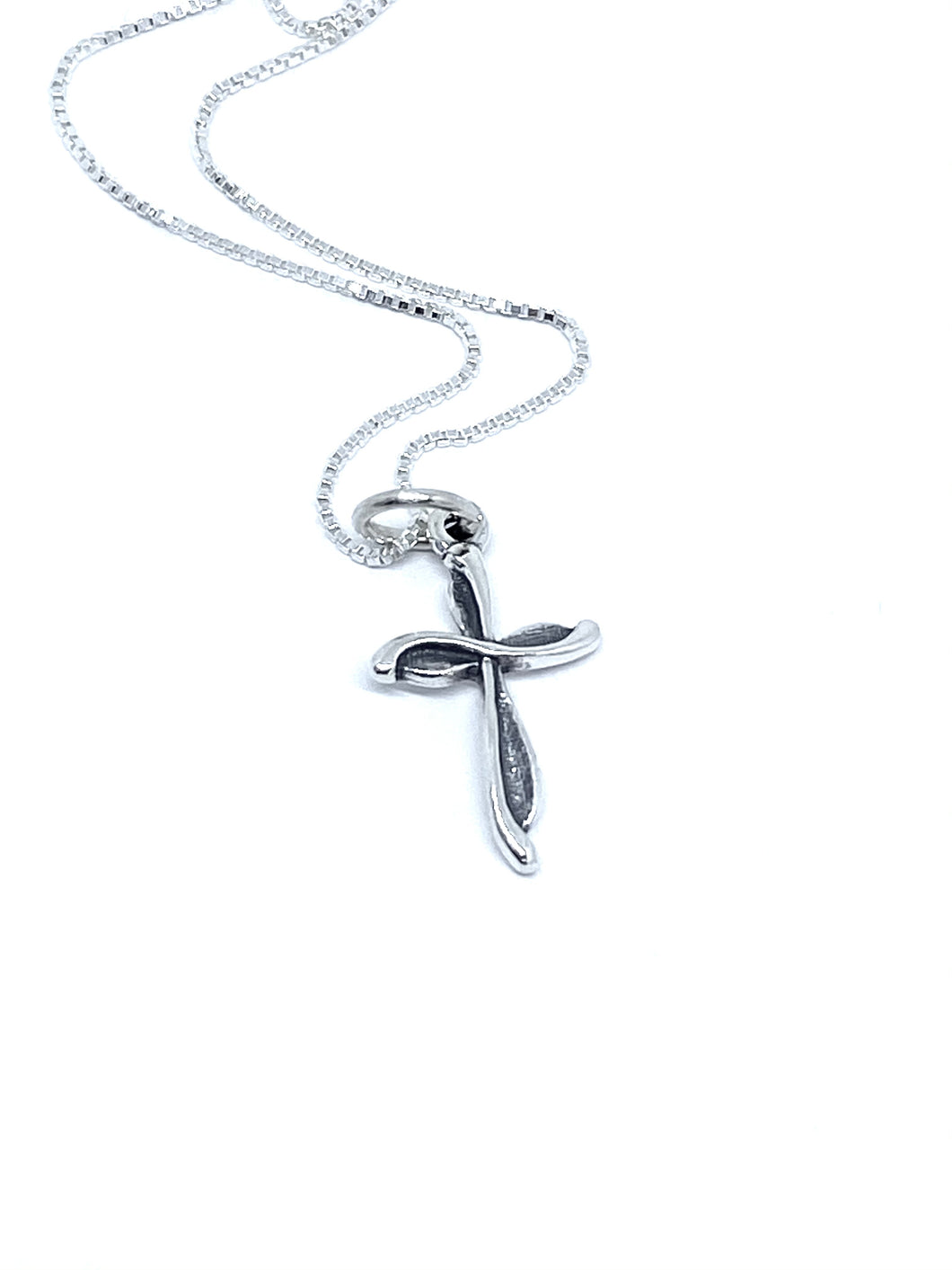 Silver Swirl Cross Necklace