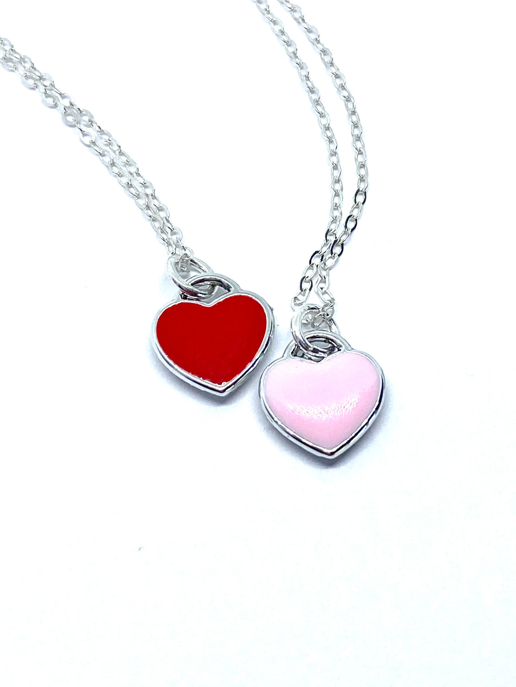 Pink or Red Tiny Heart Necklace