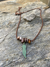 Load image into Gallery viewer, Jasper Feather Copper Necklace - Arches
