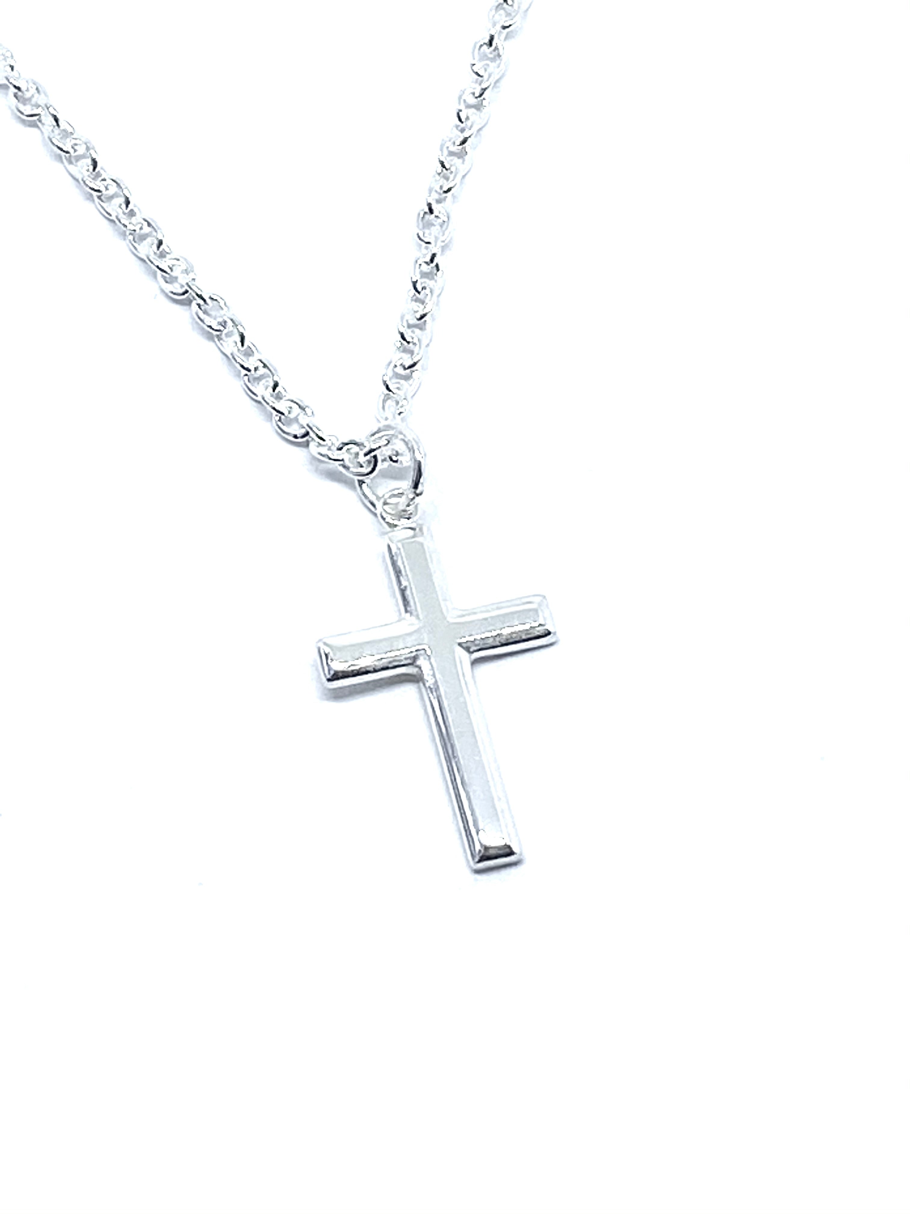 Sterling Silver Men's Cross Necklace