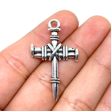 Load image into Gallery viewer, Big Silver Nail Cross
