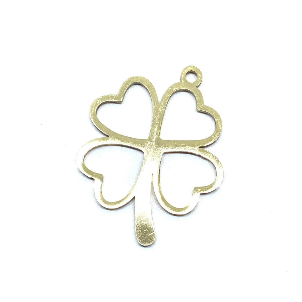 Gold Plated Stainless Steel Four-Leaf Clover
