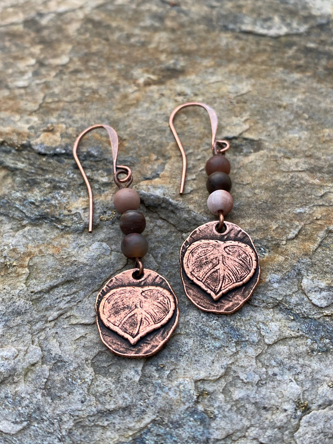 Copper Aspen Leaf Earrings - Grand Tetons