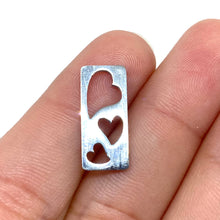Load image into Gallery viewer, Stainless Steel Rectangle with 3 Cut Out Hearts
