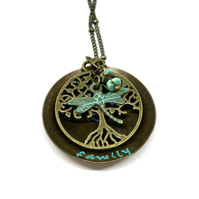 Load image into Gallery viewer, Family Tree Dragonfly Necklace
