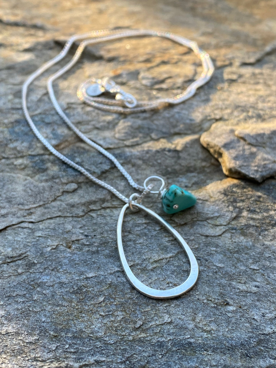 Sterling Silver and Blue Stone Necklace - Lake Isabella
