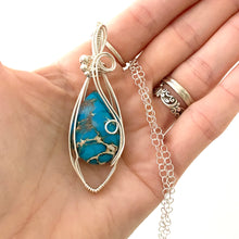 Load image into Gallery viewer, Ocean Agate Silver Stone Pendant
